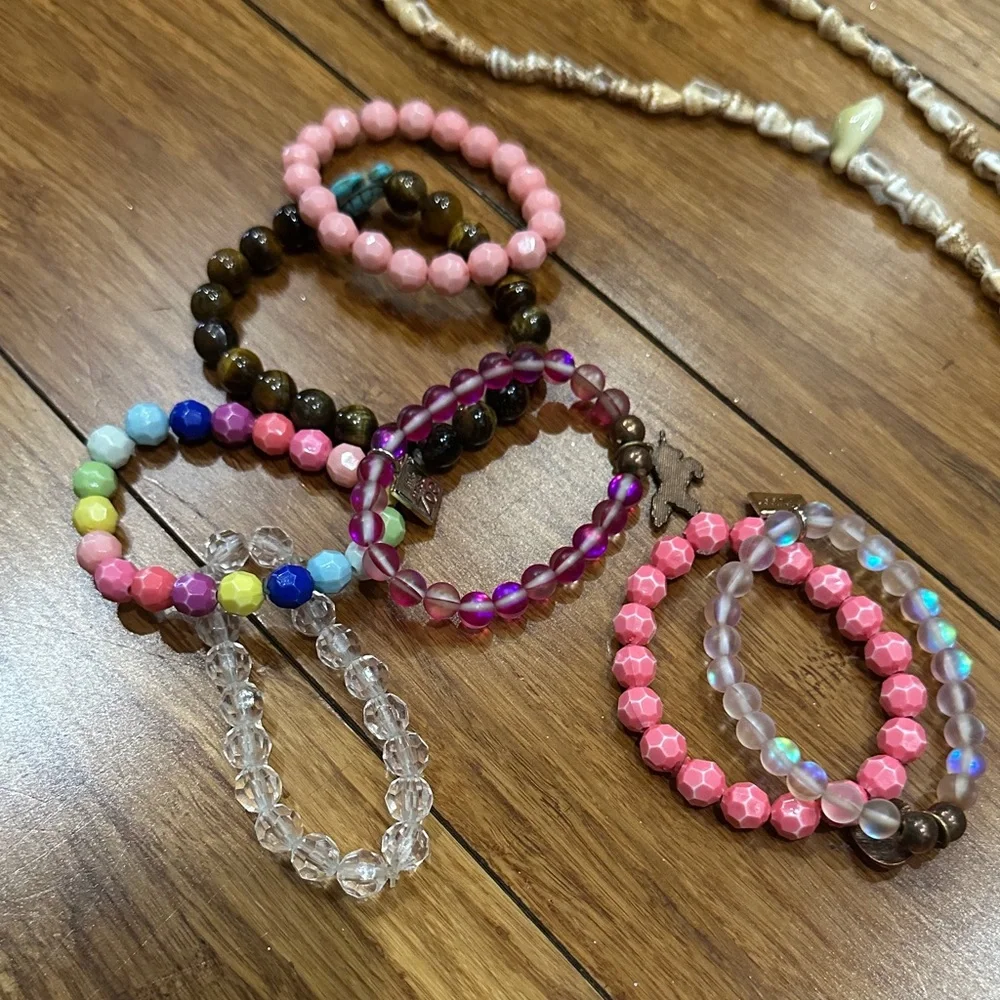 Colorful Beaded Bracelet Set and necklace